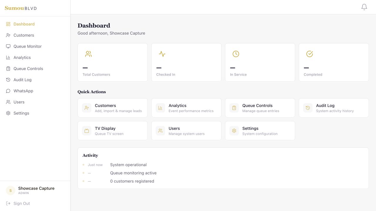 Launch event operations dashboard