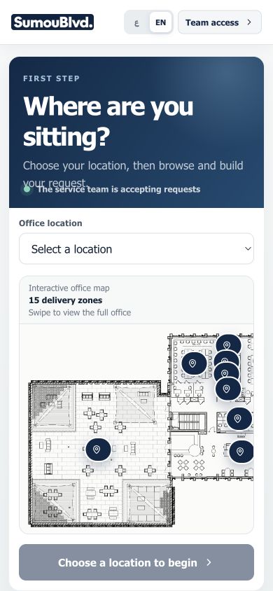 Mobile office location selection